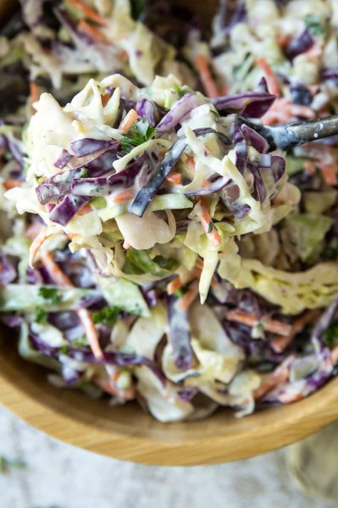 Buttermilk Coleslaw Recipe, Buttermilk Dressing, Recipe Girl, Green Cabbage, Coleslaw Recipe, Yummy Salad Recipes, Fun Easy Recipes, Coleslaw, Popular Recipes