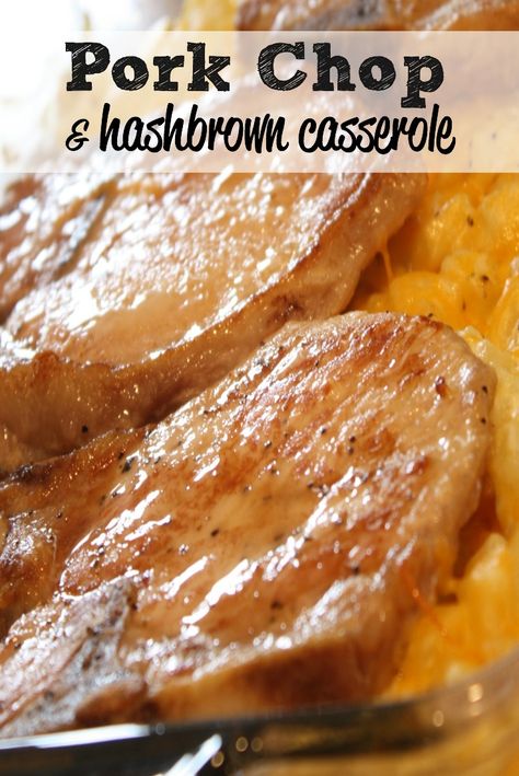 Pork chops in the oven -easy baking recipes that you'll love to have on a weeknight or busy weekend evening. This one pot pork chop dish is so great - your whole family will love it! Pork Chops And Hashbrowns In Oven, Pork Chops And Hashbrown Casserole Crock Pot, Pork Chop With Cream Of Chicken, Frozen Pork Chops Oven, Ranch Pork Chop Recipes, Crockpot Bone In Pork Chops, Boneless Pork Chop Recipes In Oven, Bone In Pork Chop Recipe In Oven, Bone In Pork Chop Recipe