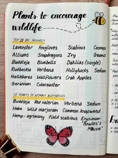 Useful gardening spread ideas for your bullet journal – Keeping it creative Gardening Activities, Bullet Journal Spreads, Plant Journal, Attracting Beneficial Insects, Bullet Journal Ideas, Journal Spreads, Plant Labels, Garden Quotes, Garden Journal