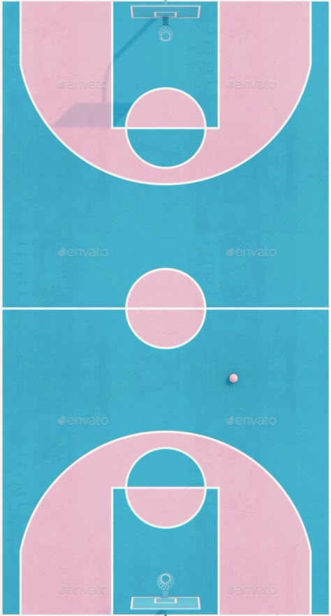 Basketball Court Aerial View, Pink Basketball Court, Colourful Basketball Court, Blue Basketball Court, Basketball Court Illustration, Basketball Court Aesthetic, Basketball Mural, Nba Basketball Court, Bball Court