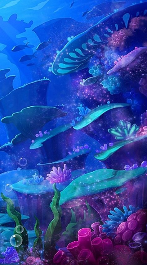 Pin on La vie aquatique Art Fantasy Landscape, Painting Underwater, Art Underwater, Underwater Painting, Underwater Sea, Underwater Art, Fantasy Places, Art Fantasy, Sea Art