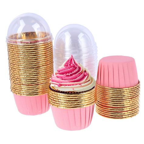 Cupcakes In Plastic Cups, Cupcake Cups, Packaging Cupcakes Individually, Plastic Cupcake Containers, Pastry Display, Silicone Baking Cups, Cupcake Pans, Cupcake Tins, Cupcake In A Cup