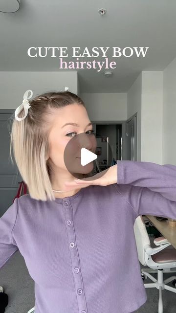 Kait on Instagram: "the cutest bow hairstyle everrrrrr" Mini Bow Hairstyle, Short Hair Bow Hairstyle, Hairbow Hairstyles, Bow Hairstyle, Mini Bows, Small Bows, Cute Bows, Hair Hacks, Hair Inspo