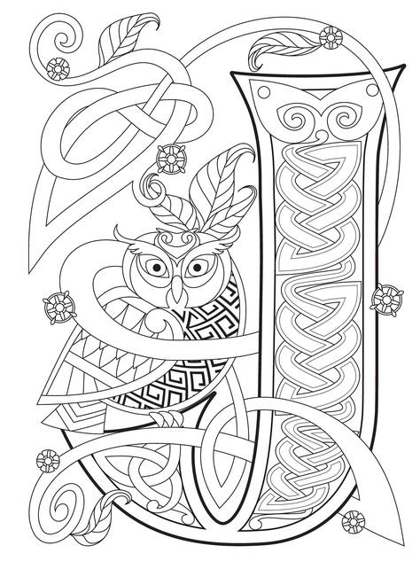 Dover Celtic Alphabet Celtic Letters Alphabet, Celtic Lettering, Celtic Letters, Celtic Alphabet, Celtic Coloring, Alphabet Designs, Celtic Artwork, Coloring Letters, Creative Haven Coloring Books