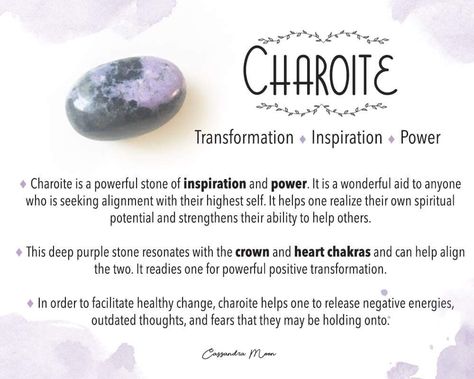 Charoite Meaning, Witchy Crystals, Pictures Of Crystals, Crystal Seashells, Healing Crystals For You, Understanding Emotions, Crystal Properties, Crystals Healing Properties, Spiritual Crystals