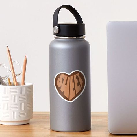 "Sweet Brown Heart Sticker ? " Sticker by stickersbynas | Redbubble Brown Heart Sticker, Brown Heart, Heart Stickers, Reusable Water Bottle, Water Bottle, For Sale