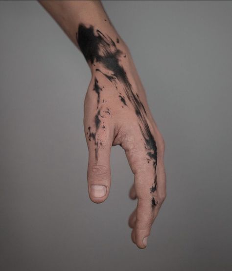 Splatter Paint Tattoo, Paint Strokes Tattoo, Black Splatter Tattoo, Spilled Ink Tattoo, Tattoo For Painters, Ink Splash Tattoo, Paint Splash Tattoo, Ink Blot Tattoo, Ink Spill Tattoo