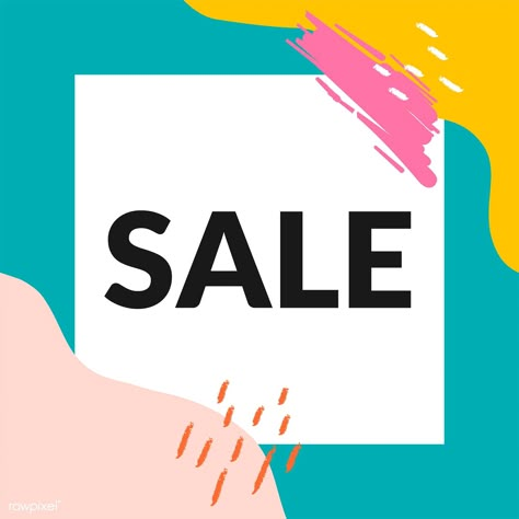 Colorful sale template design vector | free image by rawpixel.com / Minty Sale Template Design, Business Sign Design, Sale Signage, Pallets For Sale, Sale Template, Sale Image, Promotional Banners, Promotional Design, Sale Banner