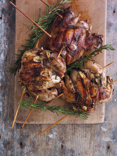 Spatchcock partridge with garlic and rosemary Partridge Recipes, Roast Duck Recipes, Partridge Recipe, Grouse Recipes, Recipes For Venison, Adult Harry Potter, Quail Recipes, Welsh Recipes, Cold Weather Comfort Food