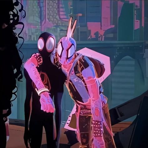 Spider Punk And Miles, Pav And Hobie Spiderman, Spiderpunk And Miles, Spiderpunk Across The Spiderverse, Hobie Brown, Spider Punk, Spider Man Across The Spider Verse, Animation Stop Motion, Foto Top