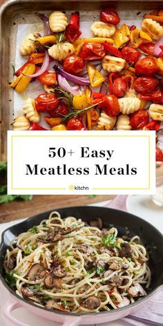 Vegetarian Dinner Recipes, Clean Eating Vegetarian, Recipe Vegetarian, Meatless Dinner, Tasty Vegetarian Recipes, Vegetarian Dinners, Diet Vegetarian, Recipes To Try, Vegetarian Meals