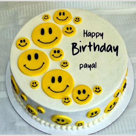 Cute Smiley Yellow Birthday Cake With Your Name Smiley Cake, Emoji Birthday Cake, Online Birthday Cake, Funny Smiley, Emoji Cake, Birthday Cake Writing, Cake With Name, Cake Writing, Yellow Birthday