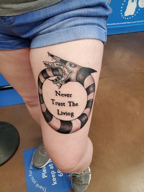 Never Trust The Living Tattoo, Body Tattoo Design, Never Trust The Living, Stick Poke Tattoo, Sick Tattoo, Poke Tattoo, Stick And Poke, Body Tattoos, Future Tattoos