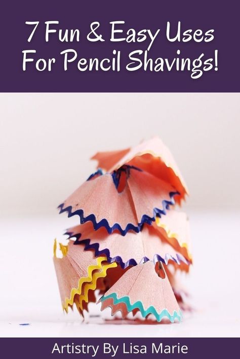 What to do with colored pencil shavings Old Pencils Crafts, Pencil Shavings Craft, Old Colored Pencil Crafts, Pencil Shaving Birthday Cards, Repurpose Colored Pencils, Colored Pencil Upcycle, Crayola Colored Pencils, Pencil Crafts, Pencil Shavings