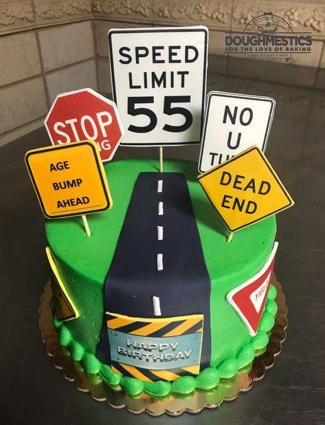 55th Birthday Cake by Sweet Doughmestics Over The Hill Cake For Men, 55 Birthday Ideas For Men, Desserts For Him, 55th Birthday Party Ideas, Boys 16th Birthday Cake, 55 Birthday, Over The Hill Cakes, Happy 55th Birthday, Boy 16th Birthday