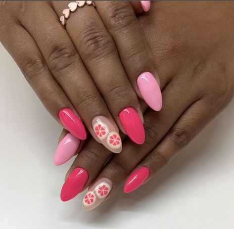 Pink Grapefruit Nails, Grapefruit Nails, Fruit Nails, Pink Grapefruit, Nails Art, Stylish Nails, Nail Design, Grapefruit, Nail Inspo