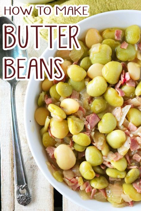 Southern Butter Beans, Lima Bean Recipes, Butter Beans Recipe, Cream Corn Casserole, Chopped Ham, Baked Corn, Homemade Cornbread, Easy Butter, Lima Beans