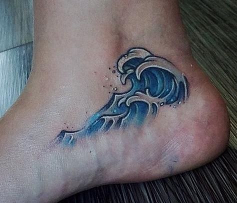 Wave Tattoo Foot, Oddity Tattoo, Tattoo Wave, Wave Tattoos, Small Wave Tattoo, Tattoo Foot, Wave Tattoo, Foot Tattoos For Women, Waves Tattoo