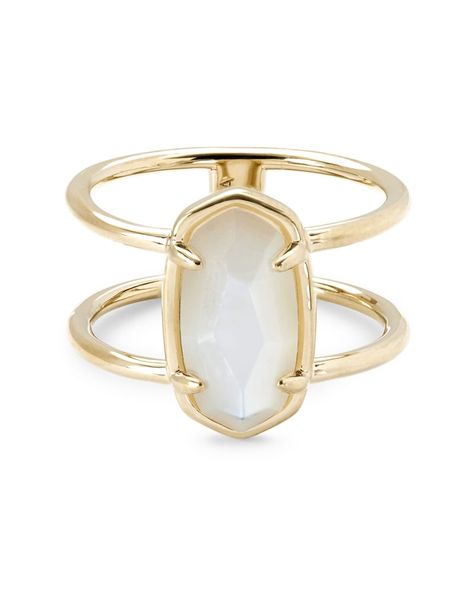 The Elyse 18k Gold Vermeil Ring in Ivory Mother-of-Pearl is your favorite wear-anywhere statement piece, made with elevated materials. Featuring our signature oval shape and an open design, this ring is quality-made ring is made to shine with you every day. Add the finishing touch to any look with our Elyse 18k Gold Vermeil Ring. Pearl Images, Kendra Scott Ring, Double Band Ring, Double Band Rings, Xmas List, Open Design, Genuine Turquoise, Kendra Scott Jewelry, Girly Jewelry