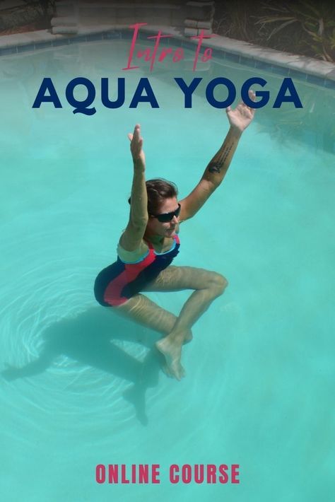 Want to get fit and exercise in your pool this summer? Try aqua yoga. This self-paced course teaches you everything you need to know to get started in water yoga so you can get stronger and improve your flexibility and balance. It's way more relaxing and without the sweat of land exercise. Get started today. Paddle Board Yoga Poses, Yoga Content, Senior Yoga, Water Aerobics Workout, Beginner Workout Video, Pool Workouts, Yoga Course Online, Aqua Yoga, Flexibility Exercises