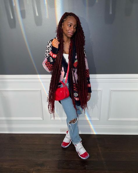 Cherry 12s Outfit Black Women, Cherry 12s Outfit, Cherry 11, Birthday Outfit For Teens, Chicago Girls, Outing Outfit, Cute Modest Outfits, Boujee Outfits