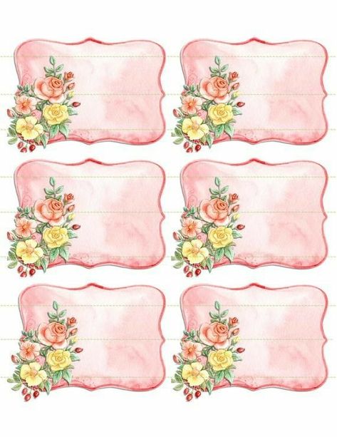 Flower Name Tags, Pink Flower Names, Printable Label Tags, Name Tag Templates, Name Tag Design, Tag Templates, Pink Names, Labels Printables Free, School Labels