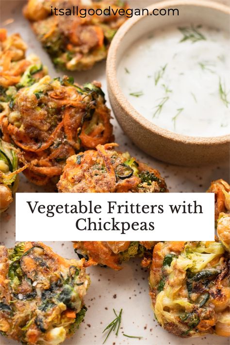 Vegan Veggie Fritters Baked, Chickpea Zucchini Fritters, Broccoli Carrot Fritters, Vegetable Chickpea Fritters, Vegan Vegetable Fritters, Broccoli Fritters Vegan, Chickpea Fritters Vegan, Zucchini And Chickpeas, Chickpea Zucchini Recipes