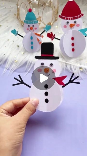 Snow Man Crafts For Kids, Easy Snowman Crafts For Toddlers, Paper Snowman Craft For Kids, Snowmen Crafts For Kids, Winter Arts And Crafts For Kids, Snowman Crafts For Toddlers, Easy Snowman Crafts For Kids, Easy Christmas Decorations Diy, Snowman Crafts For Kids