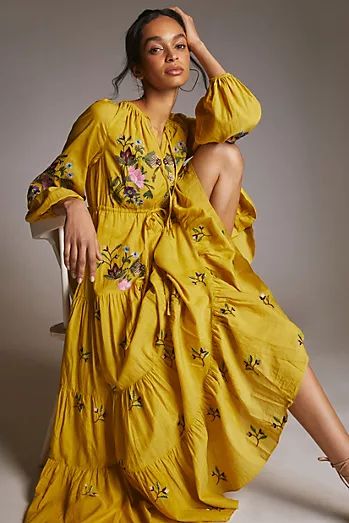 Shop Women's Dresses | Anthropologie | Anthropologie Black Dress Embroidery, Party Dress Codes, Samant Chauhan, Floral Frocks, Spring Summer 23, Garden Party Dress, Great Fashion, Shades Of Yellow, Clothes To Buy