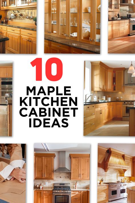 Revamp your kitchen with elegant maple cabinet designs! Explore our collection of styles that enhance any home’s aesthetic. Click for inspiring ideas and start your transformation today! #KitchenDesign #MapleCabinets #HomeRenovation #InteriorDesign #ModernKitchens Maple Wood Kitchen Cabinets Modern, Maple Cabinets Quartz Countertops, Maple Cabinet Backsplash Ideas, Kitchen Design With Maple Cabinets, Kitchen Backsplash Ideas With Maple Cabinets, Updated Maple Kitchen Cabinets, Maple Cabinets Black Hardware, Countertop With Maple Cabinets, Maple And White Kitchen Cabinets