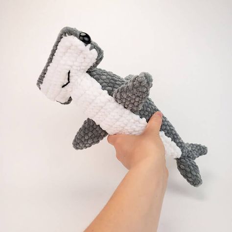 Hector the Hammerhead Shark Crocheted Ocean Animals, Sea Animal Amigurumi, Hammerhead Shark Amigurumi, Hammerhead Crochet Pattern, Crochet Shark Free Patterns, Hammerhead Shark Amigurumi Free Pattern, Sea Animal Crochet Pattern, Crochet Hammerhead Shark Pattern Free, Crochet Ocean Animals Free Pattern