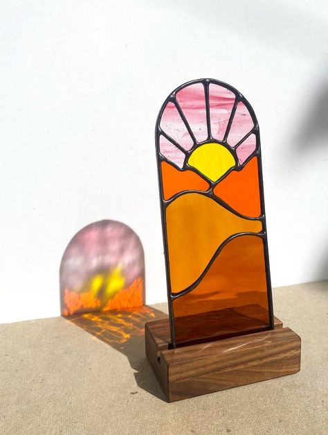 Stained Glass Landscape, Glass Landscape, Diy Stained Glass Window, Stain Glass Window Art, Glass Window Art, Stained Glass Decor, Stained Glass Diy, Stained Glass Lamps, Stained Glass Crafts