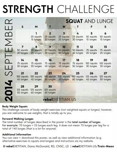 September challenge Strength Challenge, Training Challenge, Leg Challenge, Challenge Fitness, September Challenge, Squats And Lunges, Squat Challenge, Registered Dietitian, Fit Board Workouts