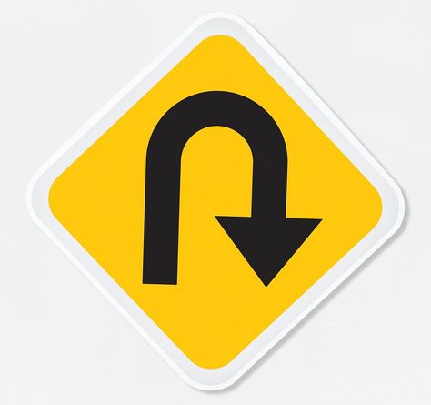 U turn road sign vector illustration | premium image by rawpixel.com U Turn Sign, Road Markings, Traffic Sign, U Turn, Traffic Signs, Road Sign, Road Signs, Vector Illustration, Turn Ons