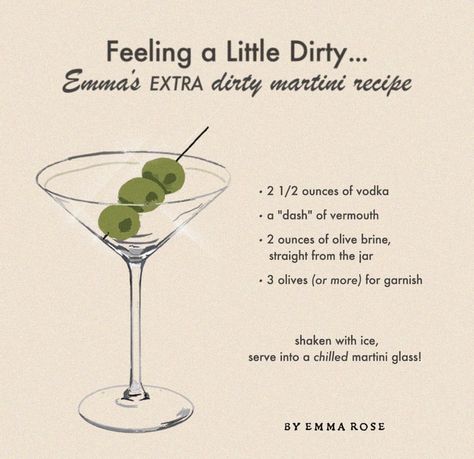 Filthy Martini, Best Dirty Martini Recipe, Extra Dirty Martini Recipe, Classic Dirty Martini Recipe, Gin Martini Recipes Dirty, Dirty Martini Recipe Vodka No Vermouth, Dirty Martini Recipe, Martini Recipes Vodka, Martini Party