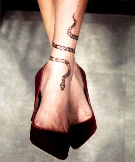 Ankle Tattoo Ideas For Women, Snake Ankle Tattoo, Ankle Tattoo Ideas, Infected Tattoo, Ankle Tattoos For Women, Ankle Tattoos, Tattoo Ideas For Women, Lip Tattoos, Symbol Tattoos