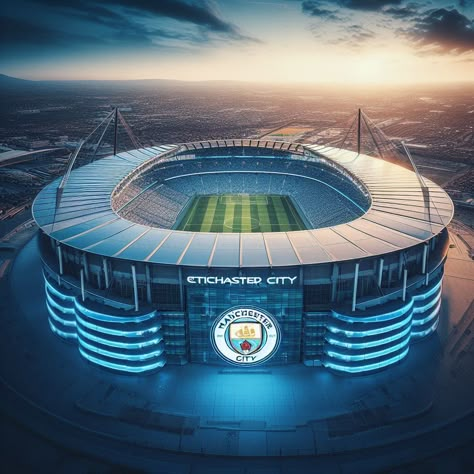 Man City Stadium, Manchester City Stadium, Football Stadium Wallpaper, Inter Milan Logo, Manchester City Logo, Stadium Wallpaper, Brain Drawing, Manchester Derby, Manchester City Wallpaper