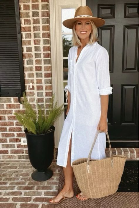 Summer favorites from @frankandeileen #frankandeileenpartner #wearloverepeat #LTKstyletip#LTKtravel#LTKSeasonal Cool Grandma Style, Greece Outfit Ideas Over 50, Coastal Grandma Dress, Linen Looks For Women, Beach Wear Over 50, Over 60 Summer Outfits, Summer Outfits For Women Over 60 Casual, Summer Outfits Over 50 Casual, Summer Coastal Outfits