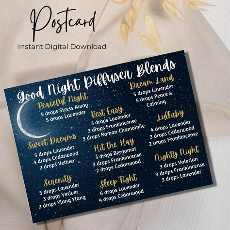 Spring Diffuser Blends, Diffuser Blends Young Living, Summer Diffuser Blends, Young Living Diffuser, Essential Oils For Sleep, Postcard Stamps, Young Living Essential Oils Recipes, Essential Oil Diffuser Blends, Oil Diffuser Blends