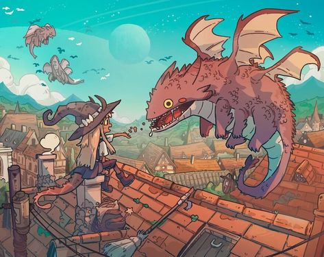 Arte Peculiar, Background Drawing, Fantasy Art Landscapes, Whimsical Illustration, Arte Fantasy, Cute Art Styles, Creature Art, Cartoon Art Styles, Fantasy Character Design