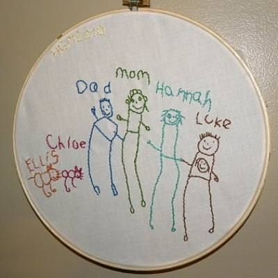 Embroidered Hoop, Kids Artwork, 자수 디자인, Embroidery Inspiration, Hoop Art, Embroidery And Stitching, Great Christmas Gifts, Embroidery Projects, Drawing People