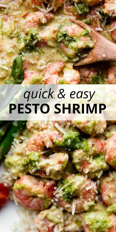 Shrimp Pesto Pasta Recipes Healthy, Shrimp And Pesto Recipes, Shrimp Pesto Recipes, Pesto Shrimp Recipes, Frozen Shrimp Recipes Easy, Creamy Pesto Shrimp, Shrimp And Pesto, Recipes Using Pesto, Shrimp Meals