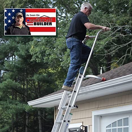 Ladder Safety Rails, Ladder Standoff, Ladder Stabilizer, Ladder Extension for Safety and Fall Protection Ladder Safety, Ladder Stabilizer, Best Ladder, Ladder Accessories, Roof Ladder, Diy Ladder, Working At Home, Fall Protection, Cleaning Gutters