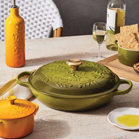 Olive Branch Collection Signature Braiser | Le Creuset® Le Creuset Olive, Olive Kitchen, Le Creuset Kitchen, The Olive Branch, Dish Warmer, Kitchen Gear, Future Kitchen, Kitchen Upgrades, Olive Branch