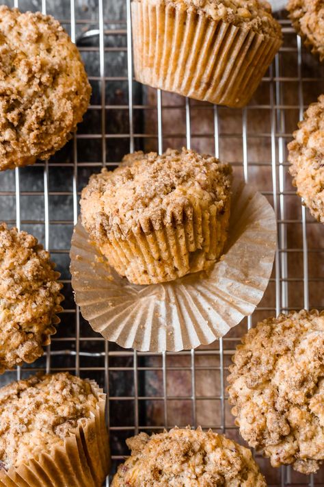 Sourdough Peach Cobbler Muffins with Brown Sugar Crumble Sourdough Peach Muffins, Sourdough Peach Recipes, Peach Cobbler Muffins, Sourdough Muffins, Bread Starter, Homemade Sourdough Bread, Sourdough Baking, Grass Fed Butter, Quick And Easy Breakfast