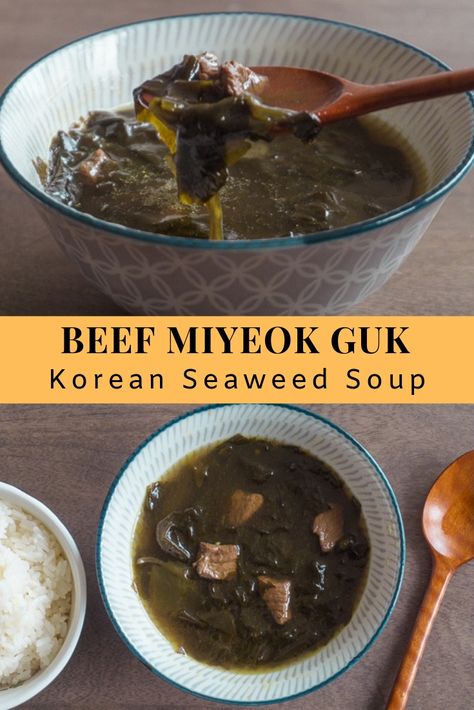 Seaweed Soup Korean, Miyeok Guk, Korean Seaweed Soup, Korean Soups, Seaweed Soup, Cooking Lifestyle, Korean Soup, Snacks Under 100 Calories, Cheap Clean Eating