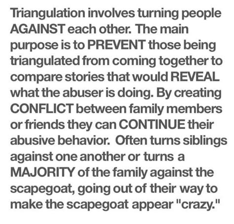 What is triangulation? Family Scapegoat, Communication Quotes, Narcissistic Mothers, Emotional Vampire, Narcissistic Family, Narcissistic People, Narcissistic Mother, Under Your Spell, Toxic Family