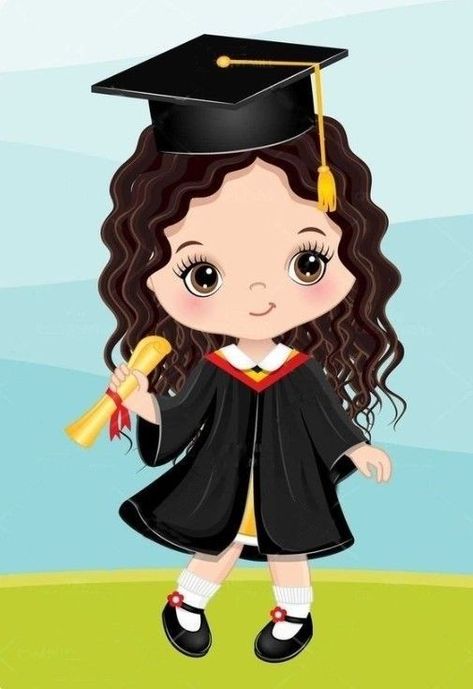 Graduation Cartoon, Graduation Clip Art, Graduation Clipart, Diploma Graduation, Birthday Verses For Cards, Graduation Images, Girl Graduation, Cap Cute, Graduation Art