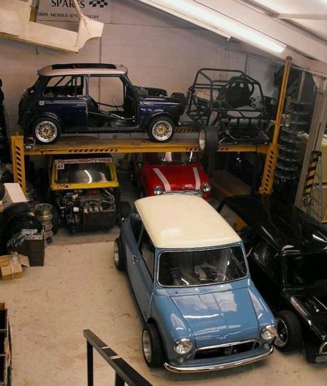 No.2 Another dream garage which turned out to be a garage! Huddersfield based Mini Spares! - Thanks... Mini Garage, Mini Morris, Mini Cooper Classic, Microcar, Mini Coopers, Austin Mini, Mini Classic, Nissan 370z, Mini Cooper S