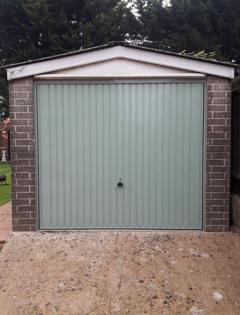 Sage Green Garage Door, Garage Doors Uk, Over Garage Door, Garage Door Installation, Retractable Canopy, Golden Gate Park, Door Installation, Garage Door, Driveway